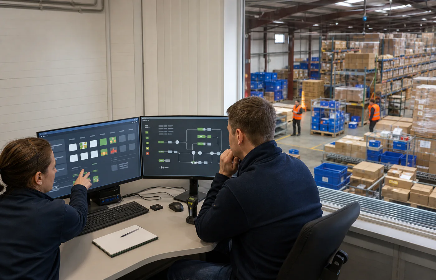 Operations dashboard showing connected sales channels and order flow
